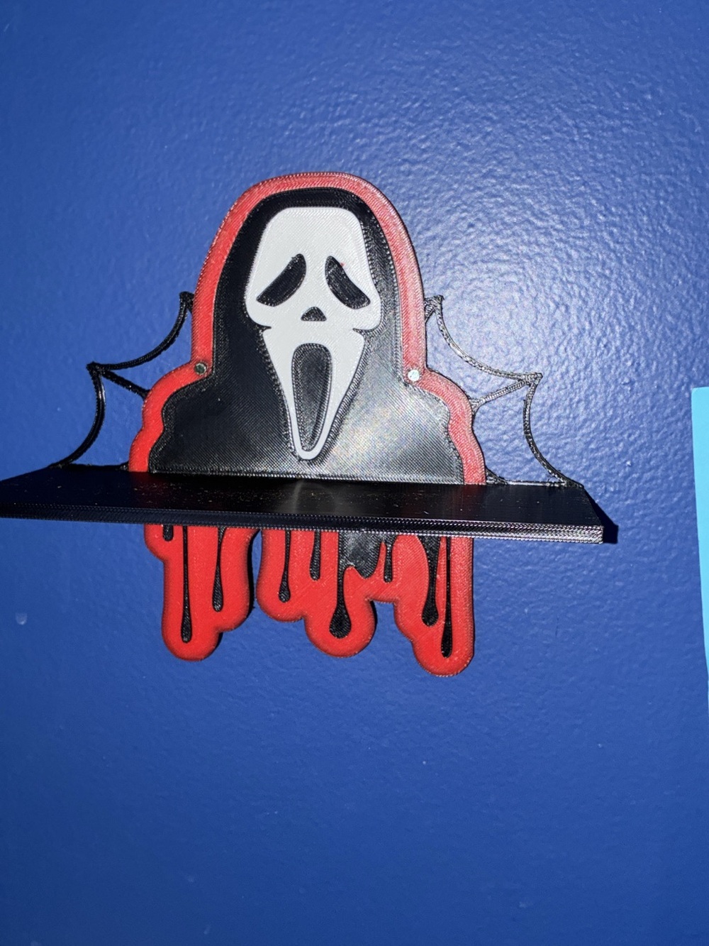 Ghost Face Decorative Wall Shelf in Red, Black & White